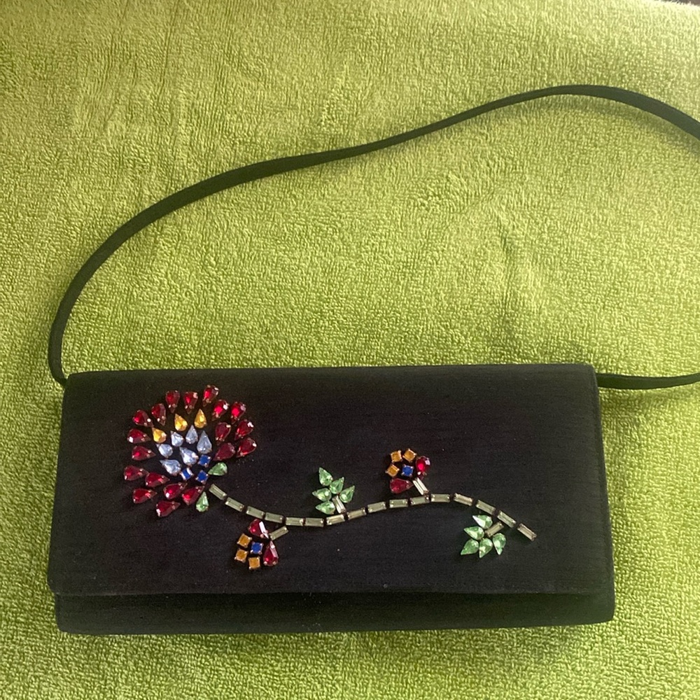 - 🦊 Cache evening bag with glitz flower. EUC.